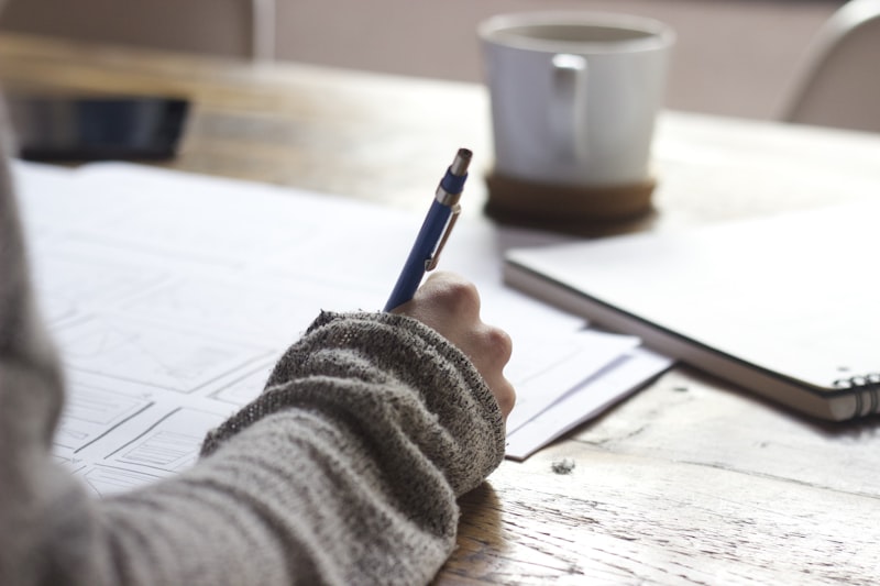 Student studying at a desk